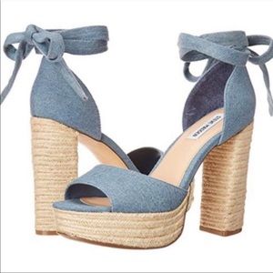BNIB Steve Madden Jute & Denim Heeled Sandal